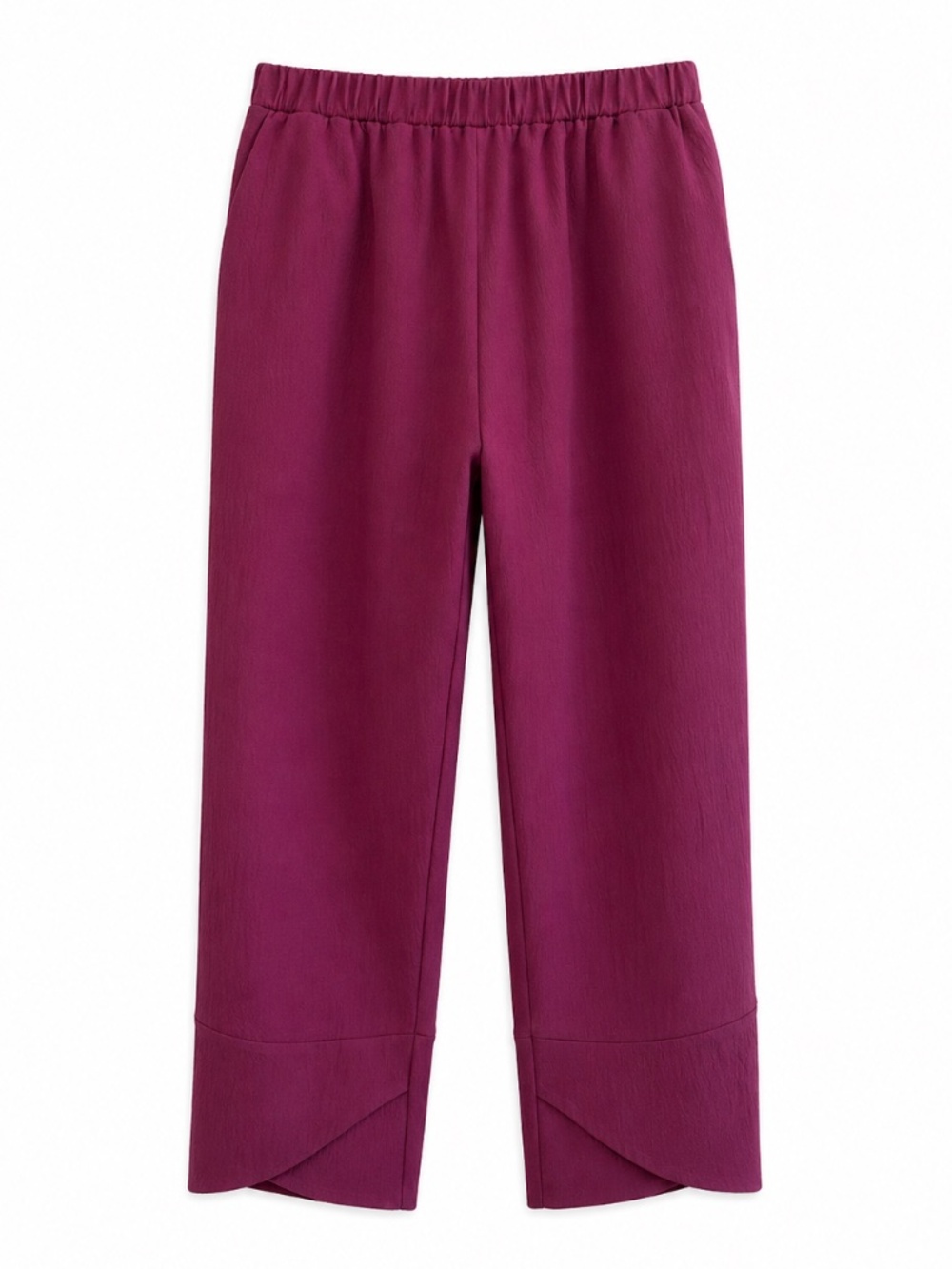 Maroon-Rose Loose Fit Capri Pants with Tulip Hem – Size XL NWOT